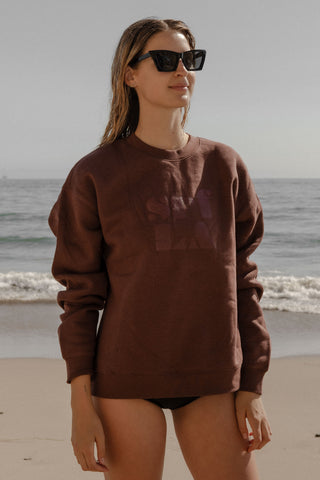 70's SRF LA Unisex Crewneck - Chocolate