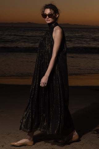 Circe Dress - Black Silk Lurex