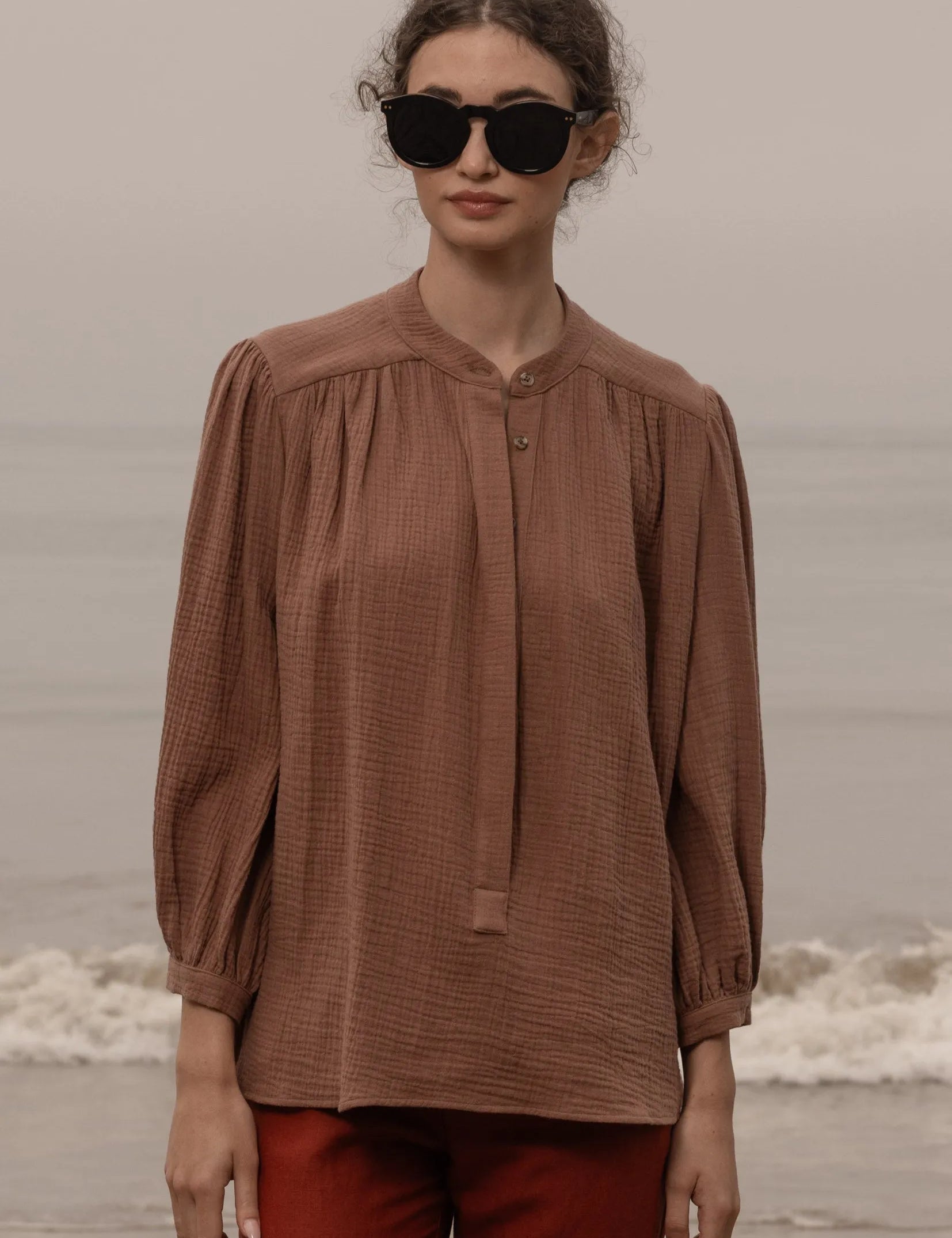 Marish Top - Sable Gauze - Heidi Merrick