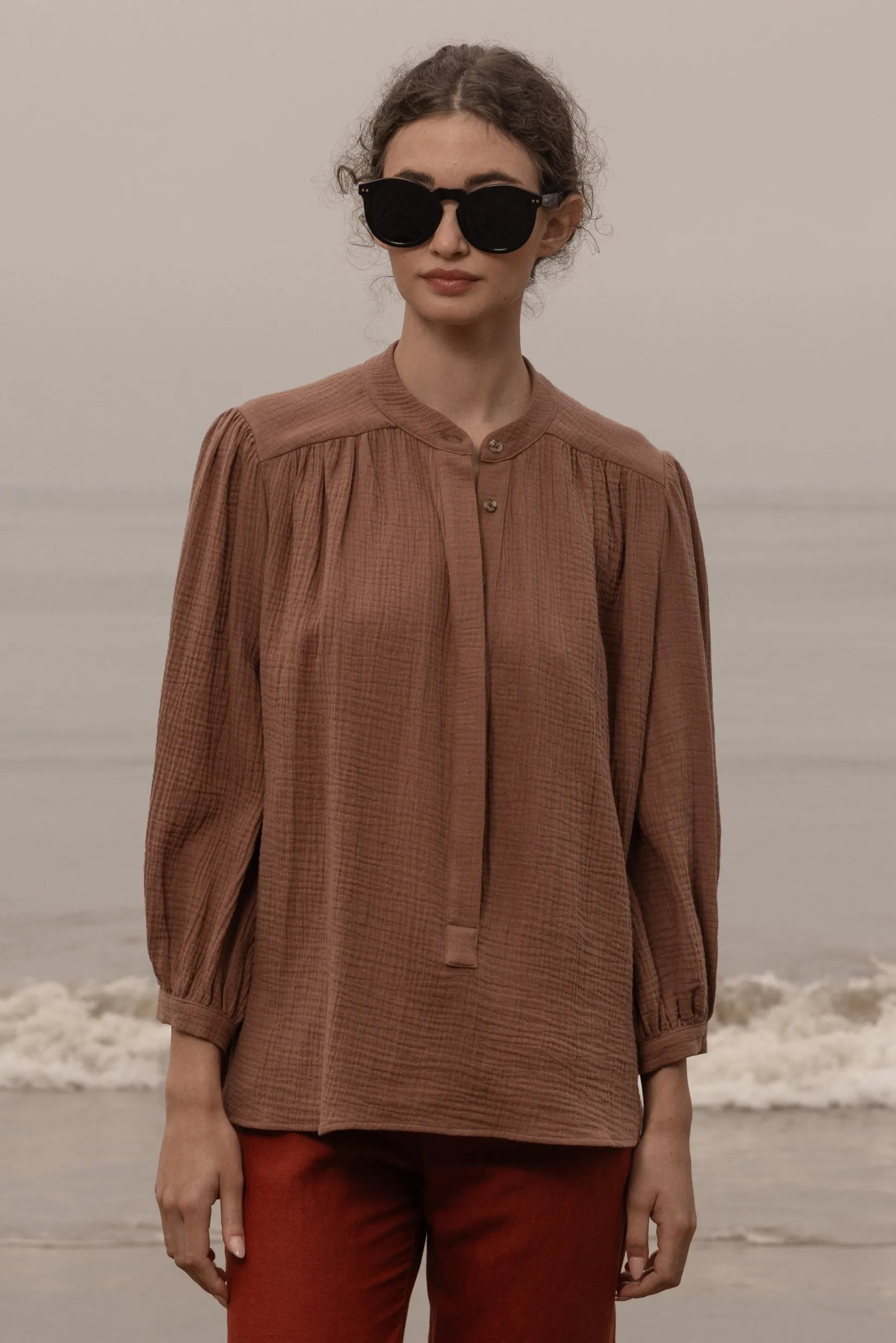 Marish Top - Sable Gauze - Heidi Merrick