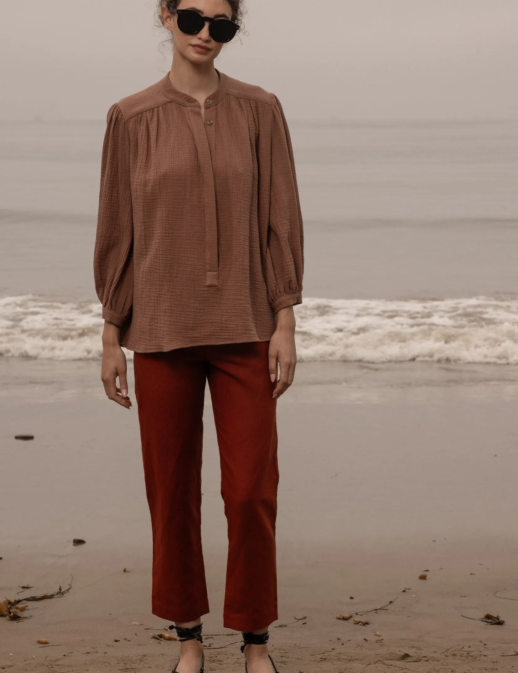 Marish Top - Sable Gauze - Heidi Merrick