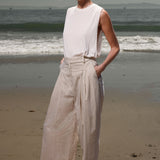 Chaplin Pant - Cream Ticking Stripe - Heidi Merrick