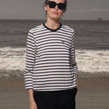 SRF LA Drake Tee - White & Blue Stripes