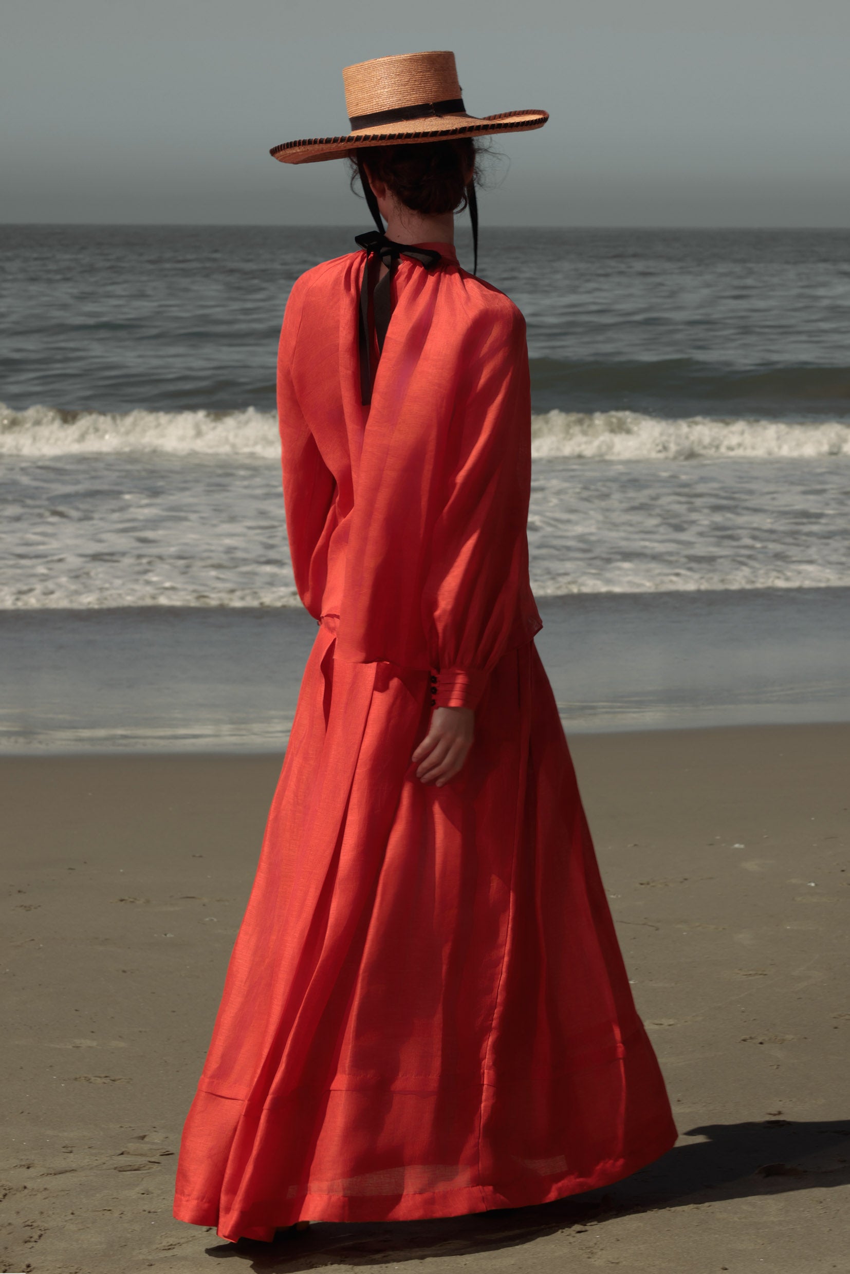 Verse Top - Vermilion Tissue Linen - Heidi Merrick