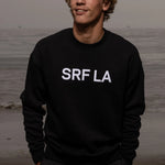 SRF LA Unisex Crewneck - White on Black - Heidi Merrick