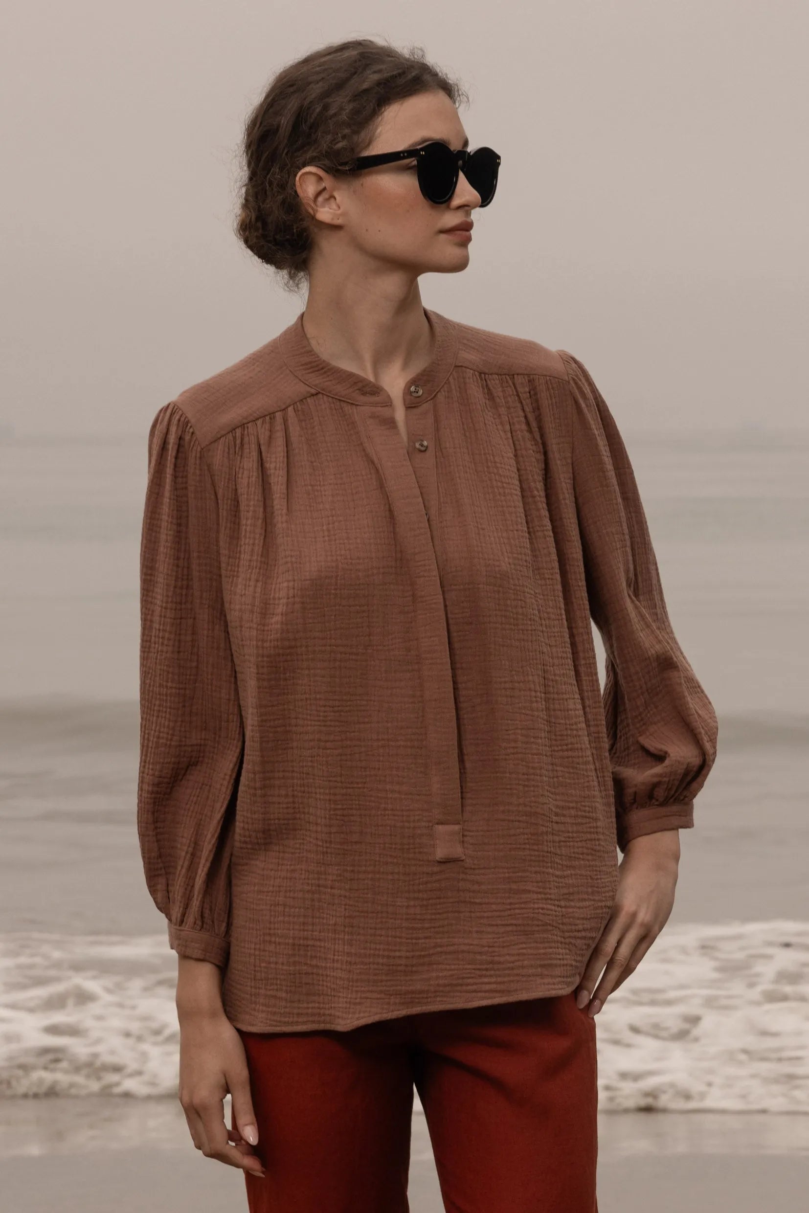 Marish Top - Sable Gauze - Heidi Merrick