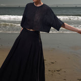 Mojave Top - Noir Tissue Linen - Heidi Merrick