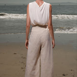 Chaplin Pant - Cream Ticking Stripe - Heidi Merrick