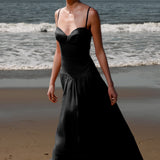 Garden Dress - Black Linen