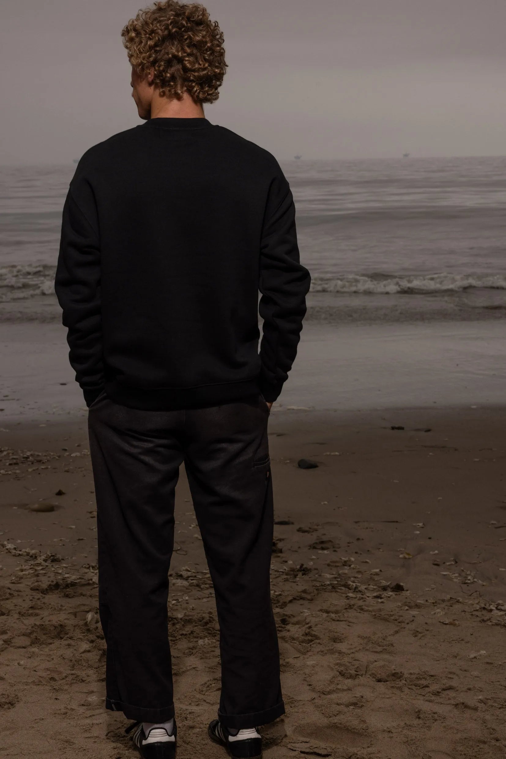 SRF LA Unisex Crewneck - White on Black - Heidi Merrick