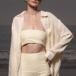 JJ Shirt - Ivory Tissue Linen - Heidi Merrick