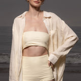 JJ Shirt - Ivory Tissue Linen - Heidi Merrick