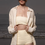 JJ Shirt - Ivory Tissue Linen - Heidi Merrick