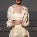 JJ Shirt - Ivory Tissue Linen - Heidi Merrick