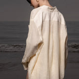 JJ Shirt - Ivory Tissue Linen - Heidi Merrick