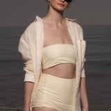 JJ Shirt - Ivory Tissue Linen - Heidi Merrick