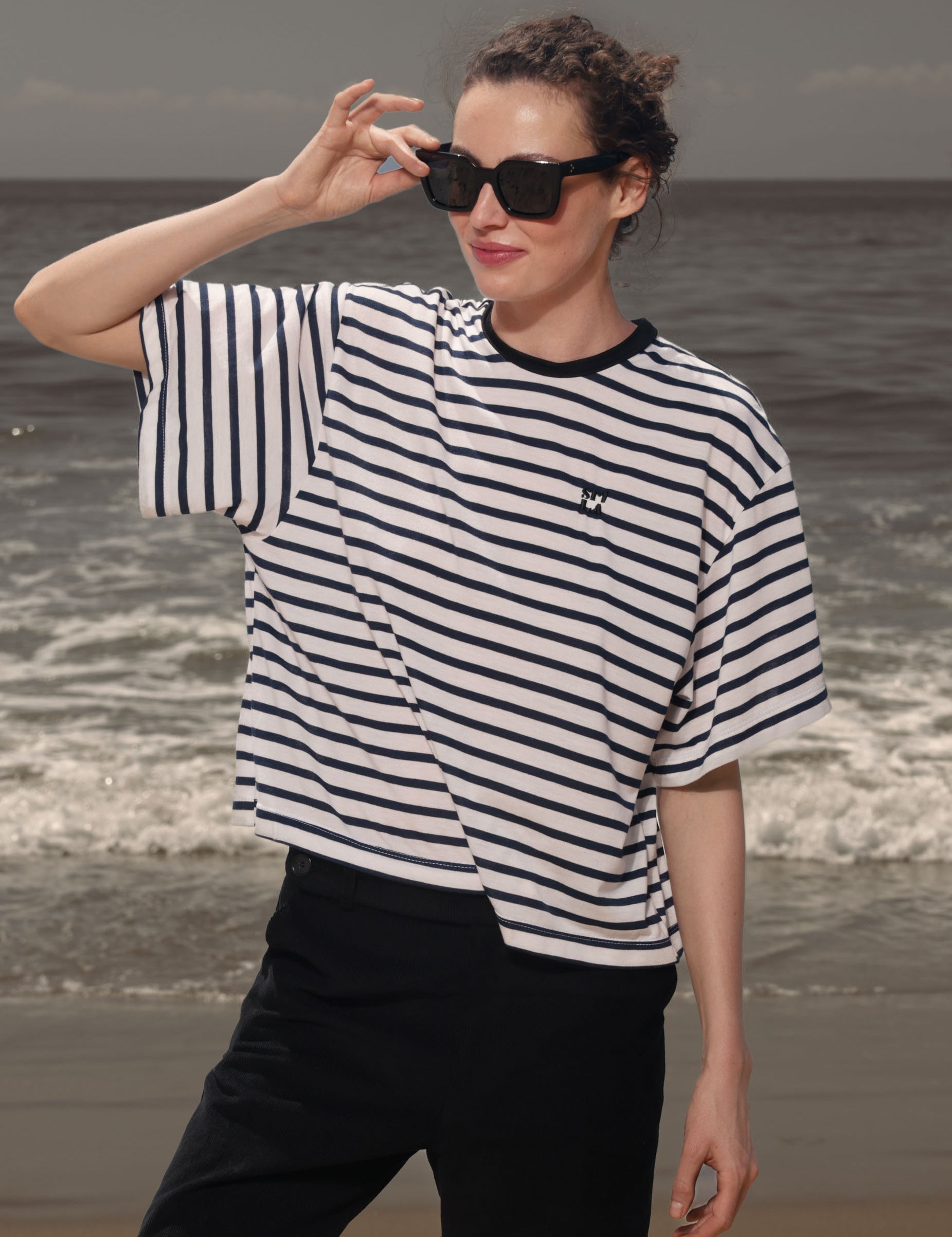 SRF LA Sailor Tee - White & Blue Stripes