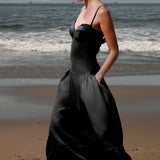 Garden Dress - Black Linen