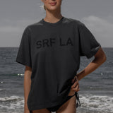 SRF LA Classic Tee - Black on Washed Black - Heidi Merrick