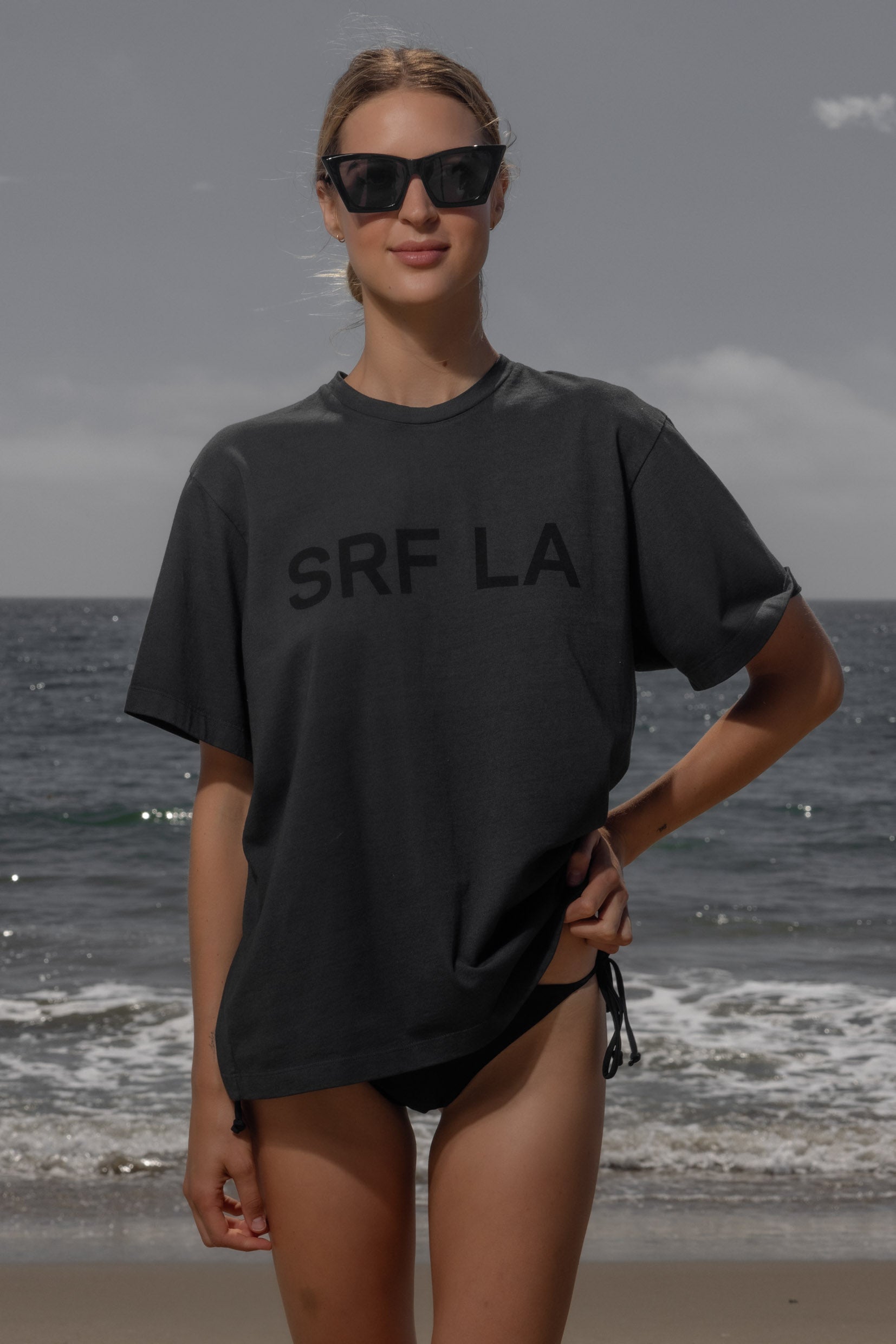 SRF LA Classic Tee - Black on Washed Black - Heidi Merrick