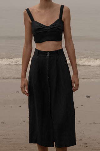 Camille Skirt - Noir Silk & Hemp