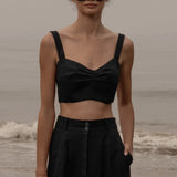 Calvi Top - Noir Silk & Hemp - Heidi Merrick
