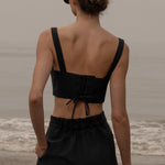 Calvi Top - Noir Silk & Hemp - Heidi Merrick