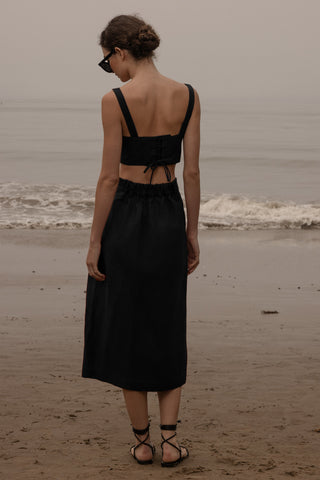 Camille Skirt - Noir Silk & Hemp