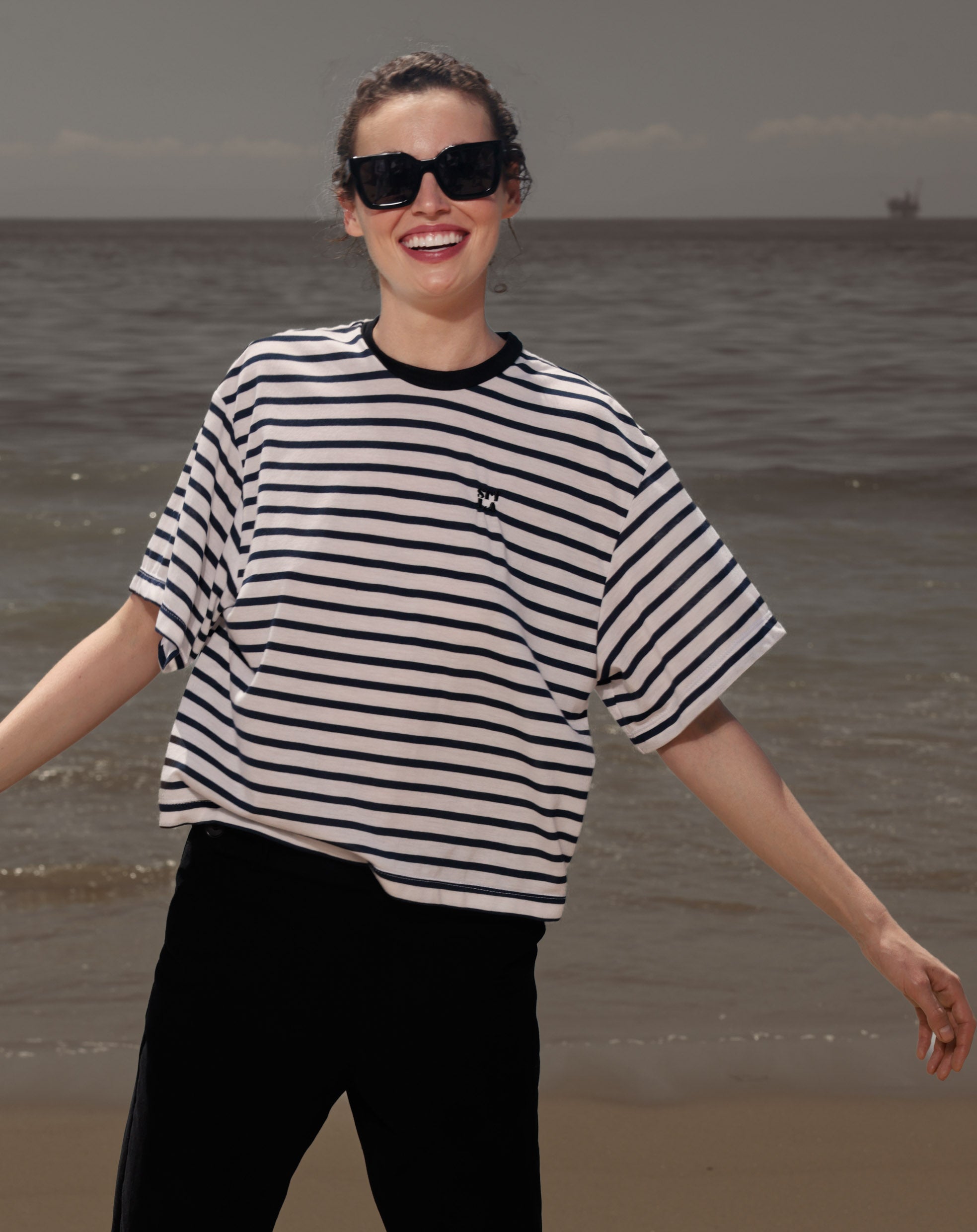 SRF LA Sailor Tee - White & Blue Stripes