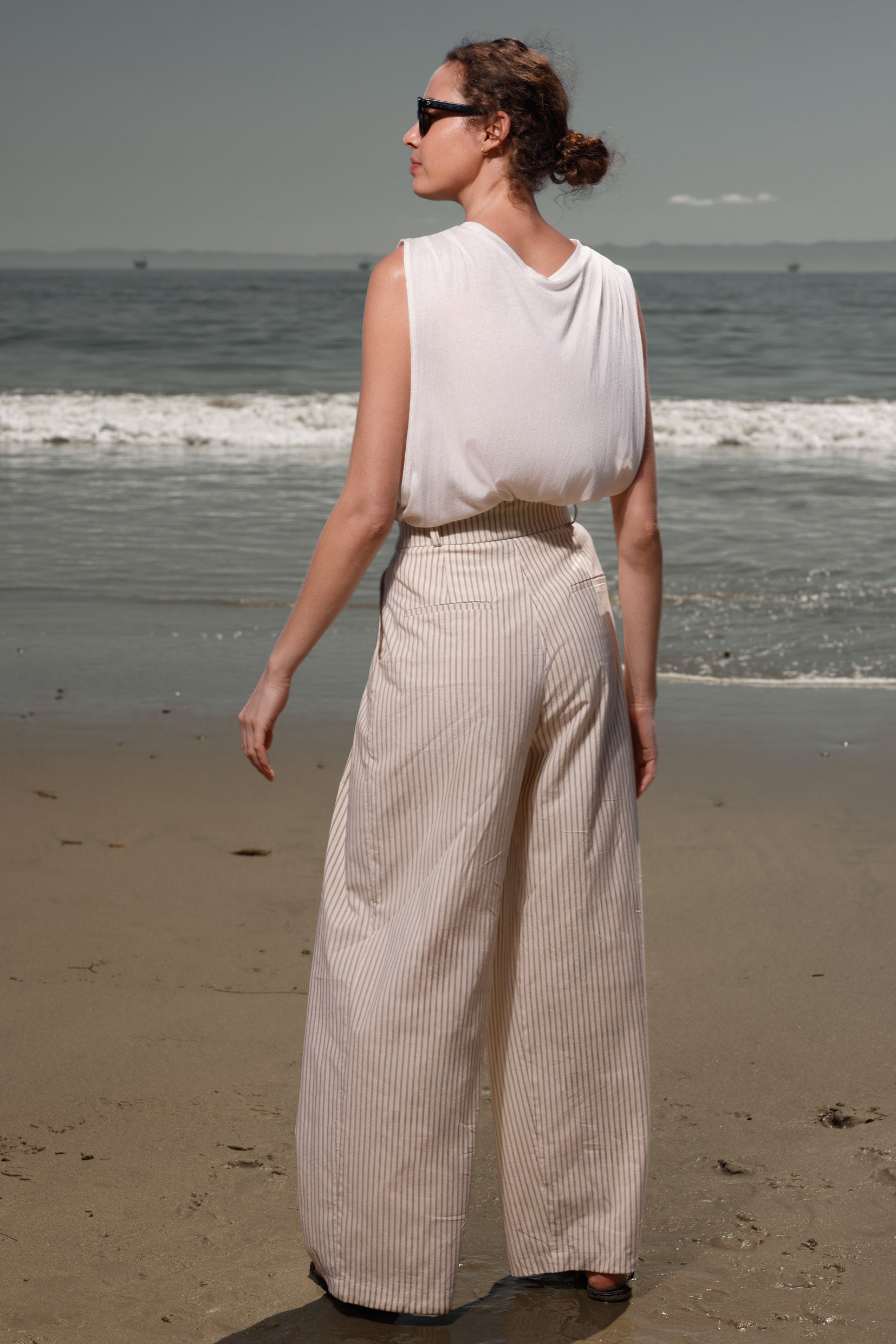 Chaplin Pant - Cream Ticking Stripe - Heidi Merrick