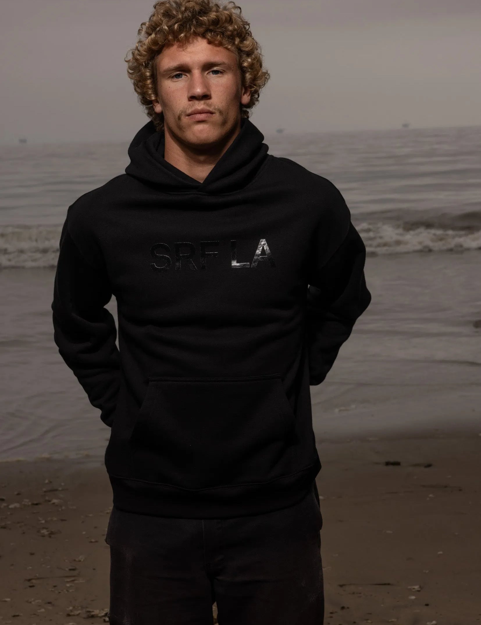 SRF LA Unisex Hoodie - Black on Black - Heidi Merrick