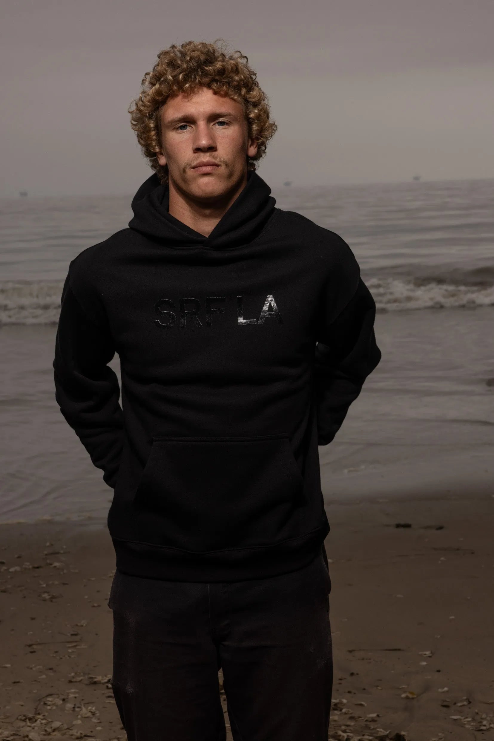 SRF LA Unisex Hoodie - Black on Black - Heidi Merrick