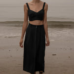 Camille Skirt - Noir Silk & Hemp - Heidi Merrick