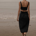 Camille Skirt - Noir Silk & Hemp - Heidi Merrick
