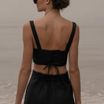 Calvi Top - Noir Silk & Hemp - Heidi Merrick