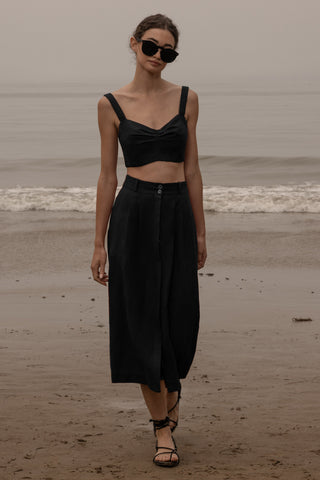 Camille Skirt - Noir Silk & Hemp