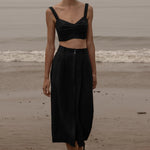 Camille Skirt - Noir Silk & Hemp - Heidi Merrick
