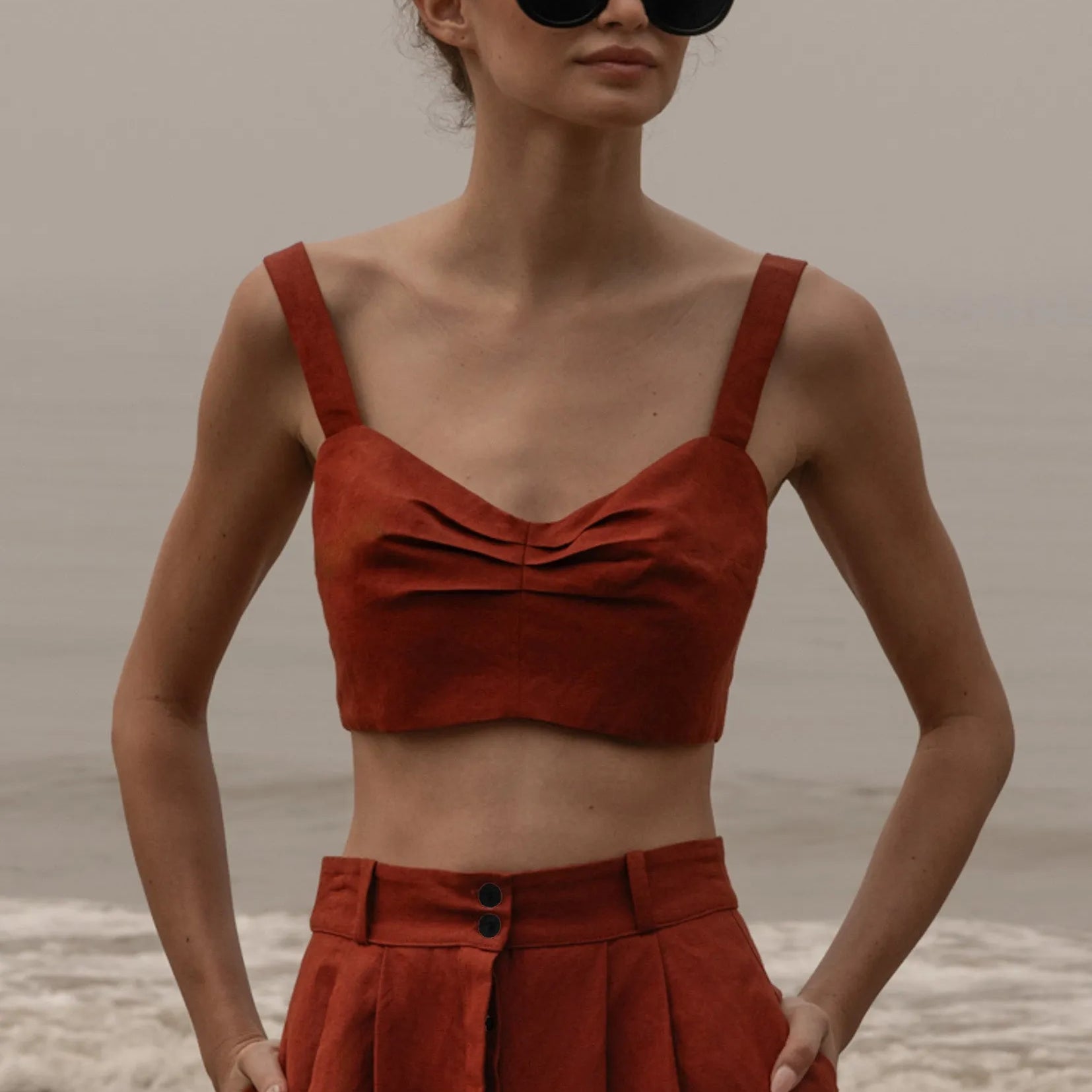 Calvi Top - Sienna Silk & Hemp - Heidi Merrick