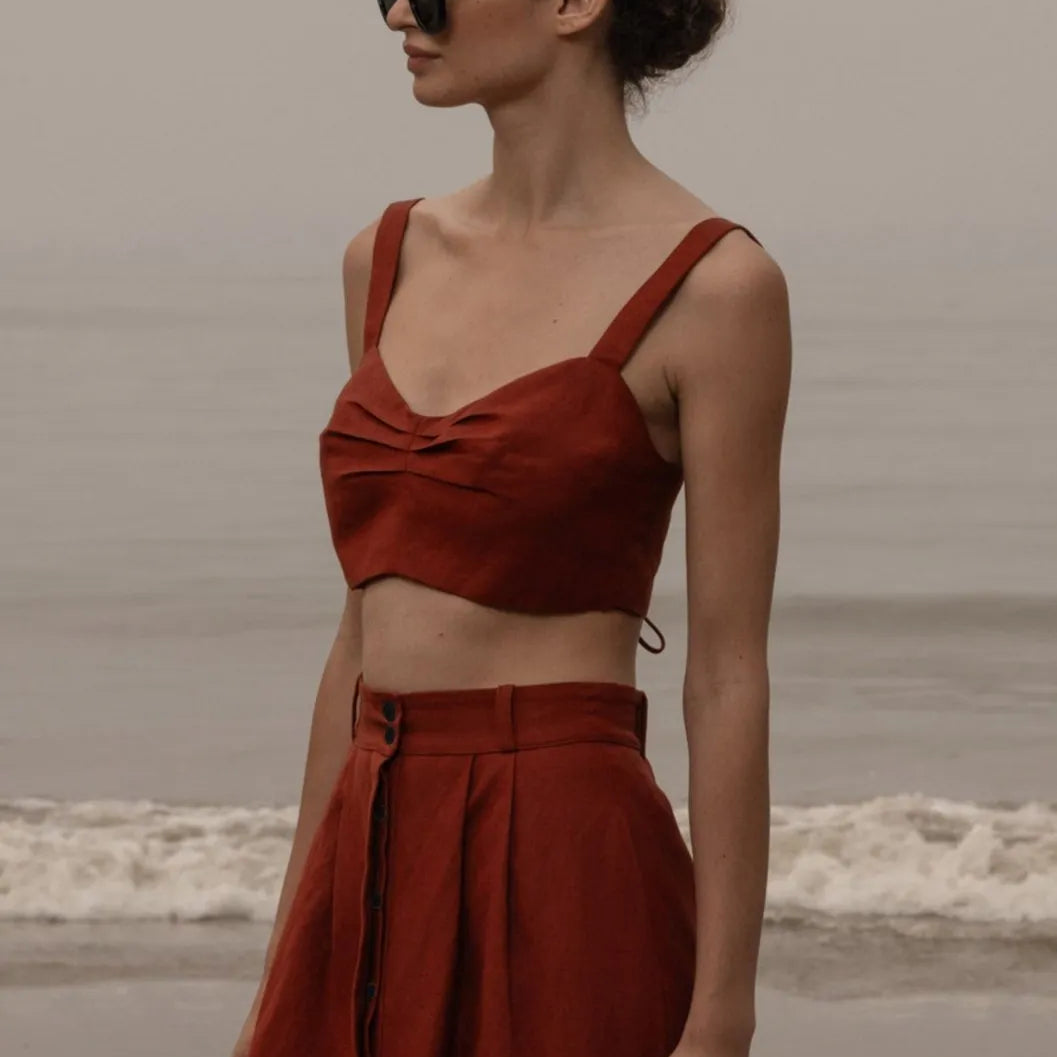 Calvi Top - Sienna Silk & Hemp - Heidi Merrick