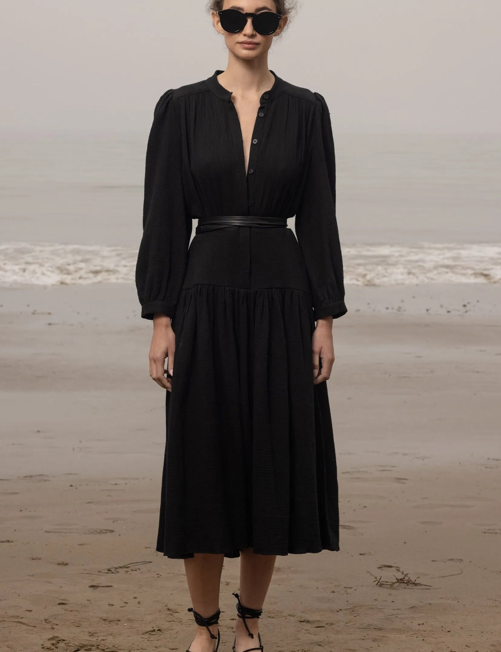 Barcelona Dress - Black Gauze - Heidi Merrick