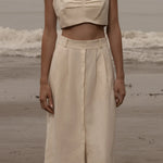 Camille Skirt - Ivory Silk & Hemp - Heidi Merrick