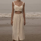 Calvi Top - Ivory Silk & Hemp - Heidi Merrick