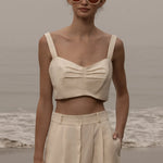 Calvi Top - Ivory Silk & Hemp - Heidi Merrick