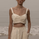 Calvi Top - Ivory Silk & Hemp - Heidi Merrick