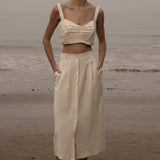Calvi Top - Ivory Silk & Hemp - Heidi Merrick
