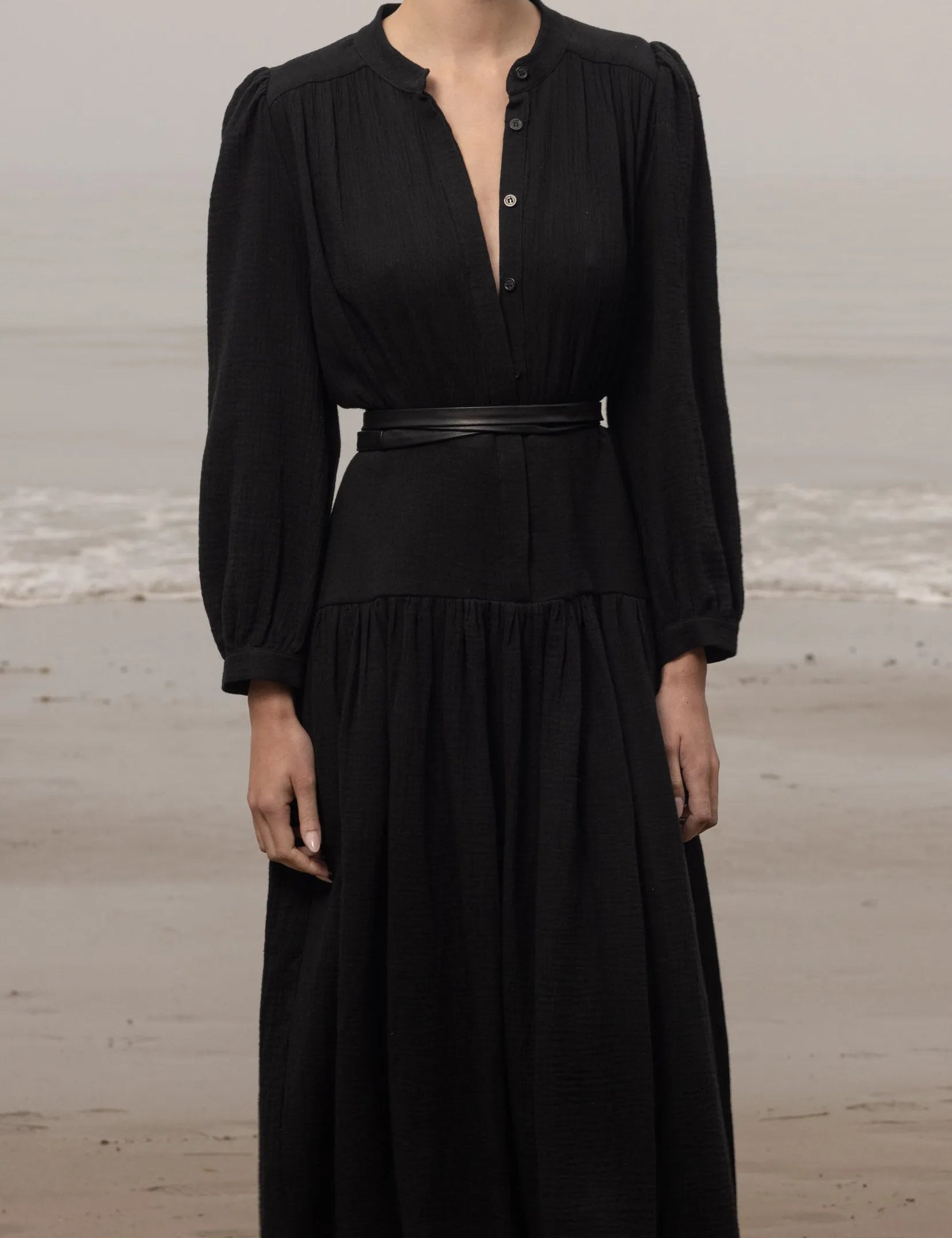 Barcelona Dress - Black Gauze - Heidi Merrick