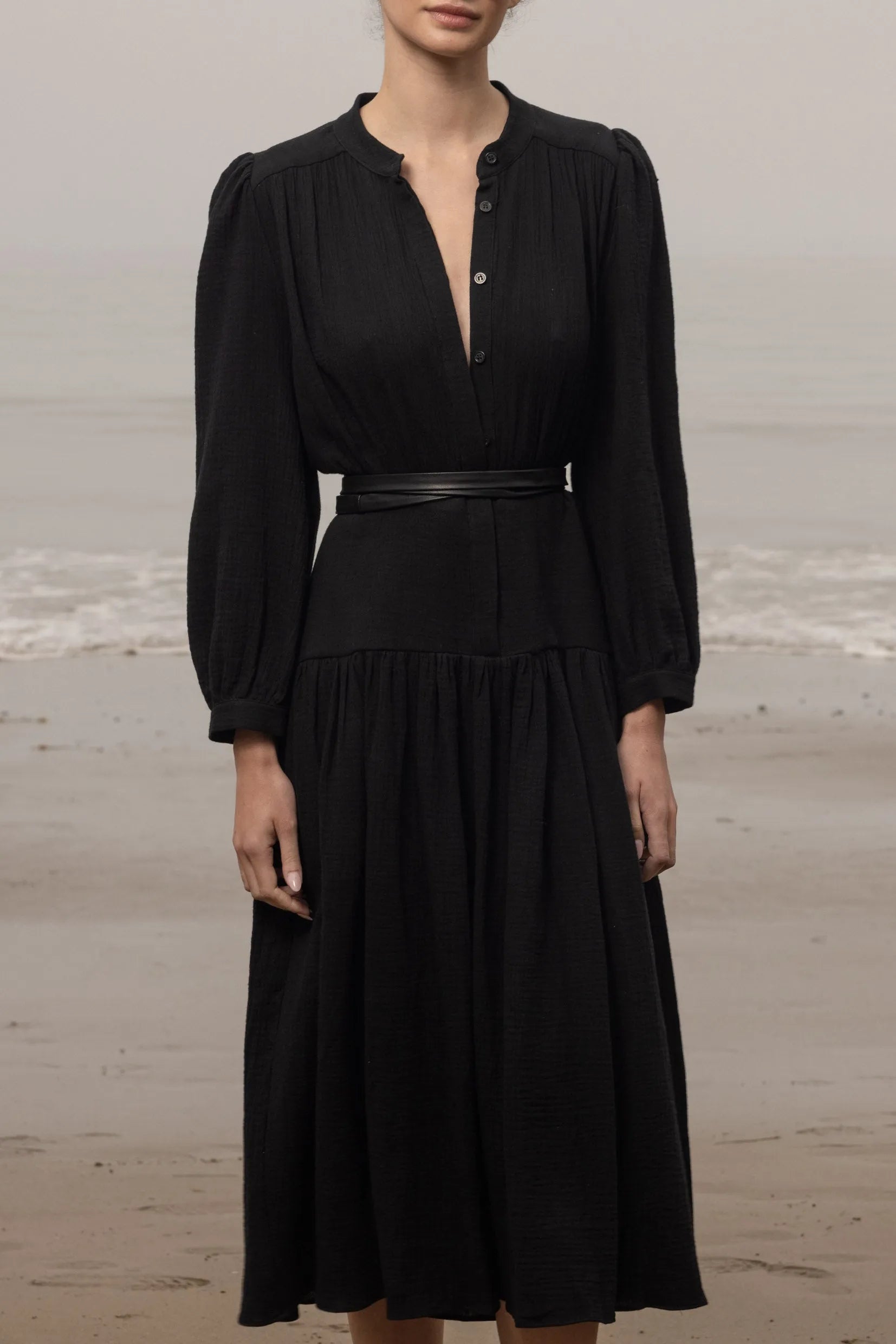 Barcelona Dress - Black Gauze - Heidi Merrick