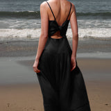 Garden Dress - Black Linen