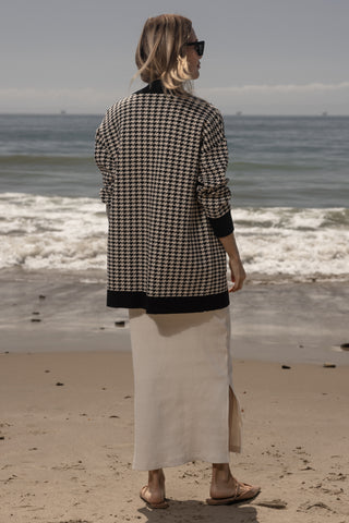 Fanny Cardigan - Ivory Houndstooth