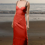 Gia Dress - Vermilion Linen - Heidi Merrick